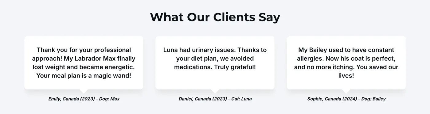 Reviews from dog and cat owners on the Care2Pets home page