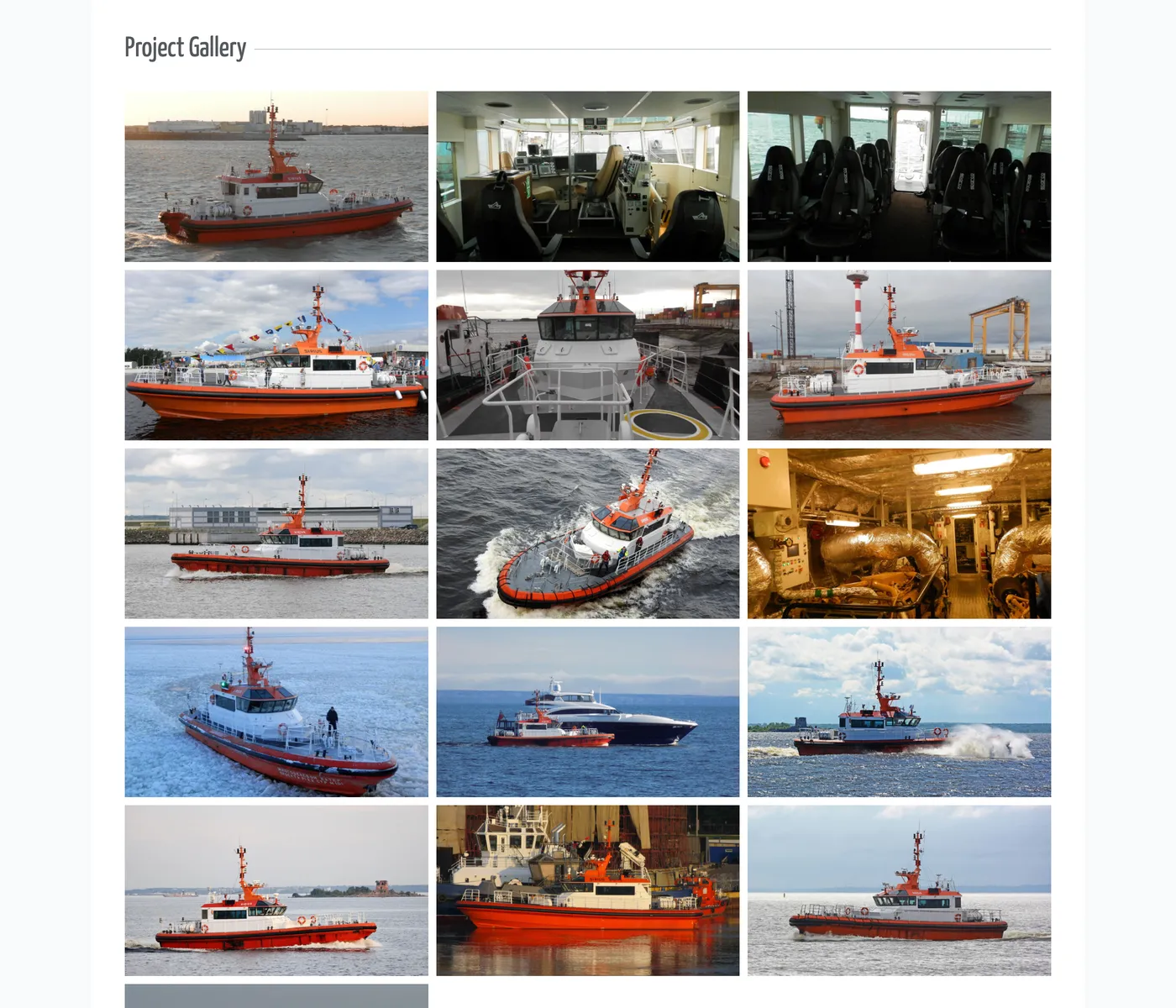 Project PI-22 gallery: sea trials, wheelhouse, engine room