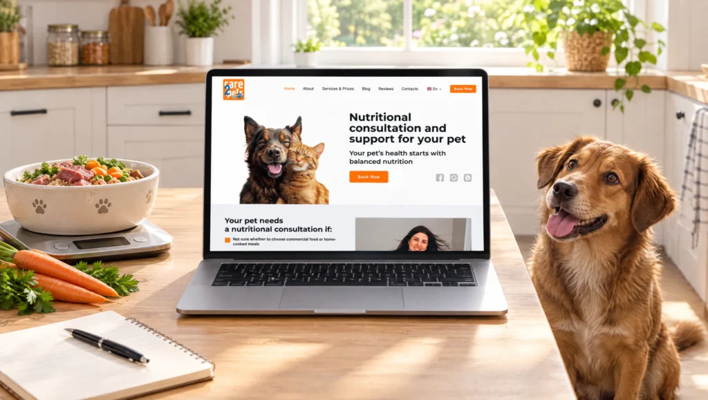Bilingual website of a pet nutrition consultant